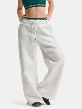 Under Armour Icon Fleece Wide Leg Pants Gray Heather